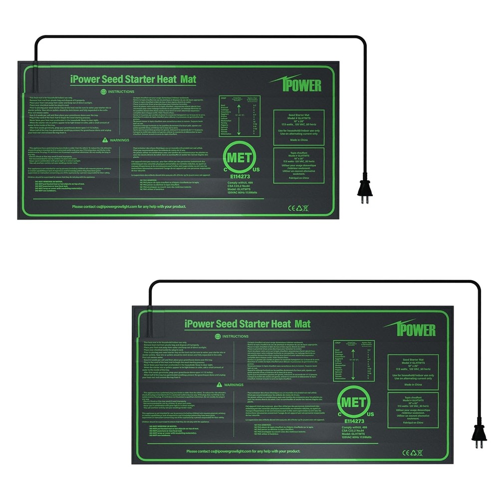 iPower 10″ x 20″ Waterproof Durable Seedling Heat Mat Warm Hydroponic Plant for