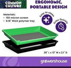 Trimming Tray Kit – 13″ x 20″ with Pollen Screen, Harvest Bin, Scissors & Acc…