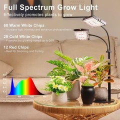 LBW Grow Light for Indoor Plant,Full 2-Head with Auto Timer, With Base