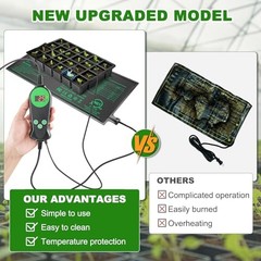 Seedling Heat Mat with Built-in Temperature Controller, 10″ x 20.75″