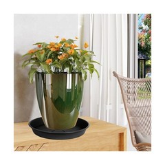 6 Pack of Plant Saucer 4in,Heavy Duty Plastic Pot Plant Drip Trays Saucers Black