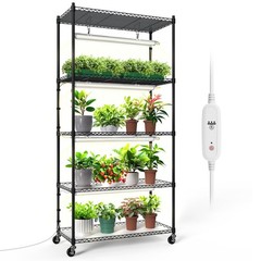 Bstrip Plant Shelf with Grow Light, 5-Tier Stand 5-Tier-large, White