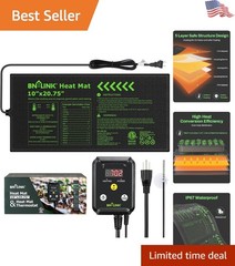 Indoor Seedling Heating Mat with LED Thermostat: 10″ x 20.75″ Precision Heating