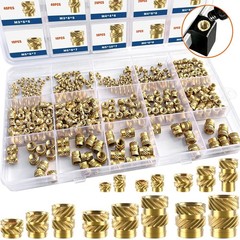 Precision Knurled Brass Threaded Inserts, 400Pcs M2-M6 for Easy Installation