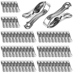 70 Pcs 2 Inch Greenhouse Clamps Stainless Steel Garden Clips Anti-Wind Silver