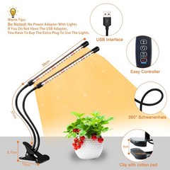 SDOVUERC Grow Lights for Indoor Plants, Full Spectrum LED 2 Pack, Red&White