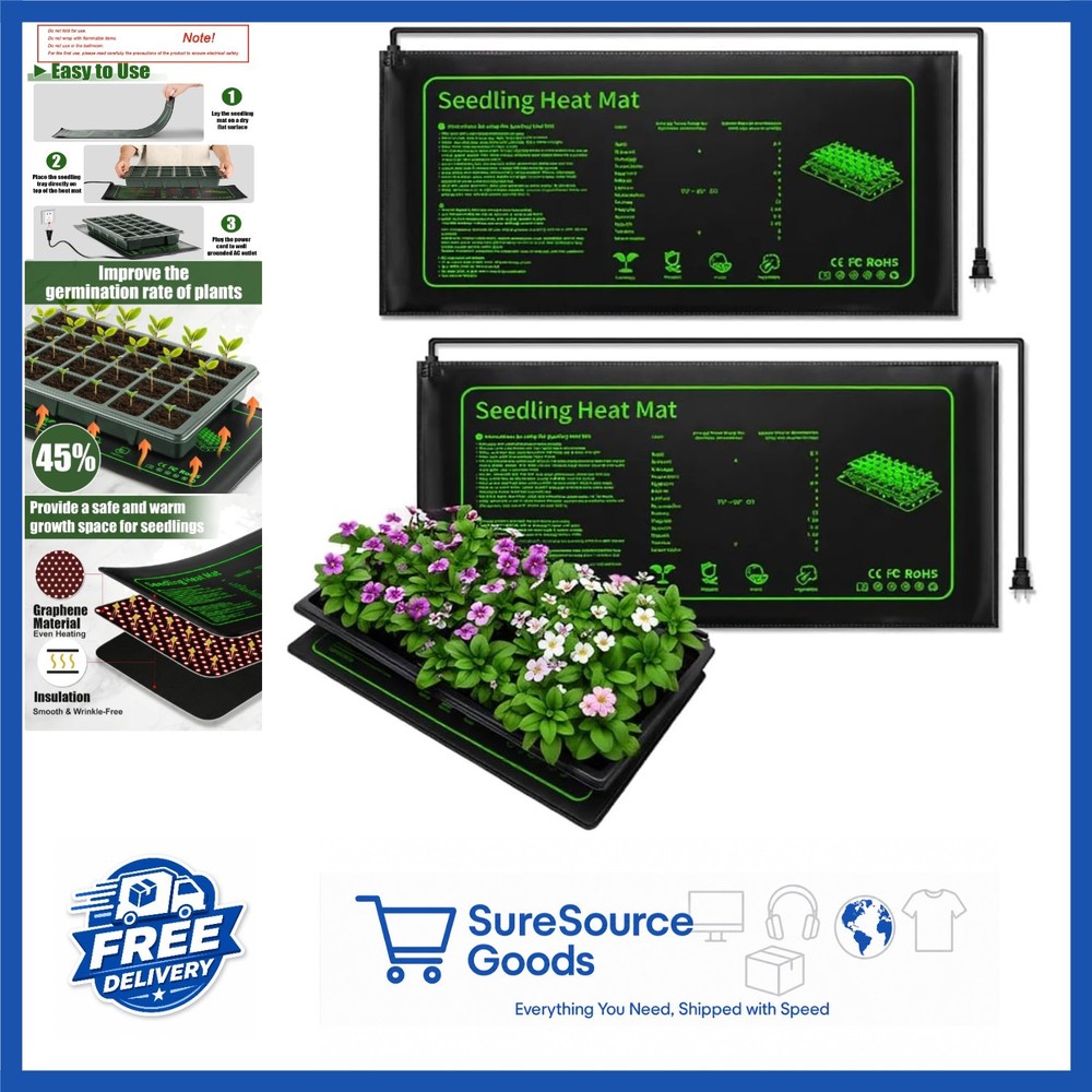 Graphene Plant Heating Mat 10×20.5″ 2 Pack for Seed Starting and Germination