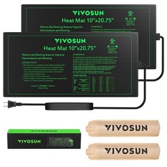 VIVOSUN 2 Pack Durable Waterproof Seedling Heat 10″ x 20.75″ – 2pack, Black