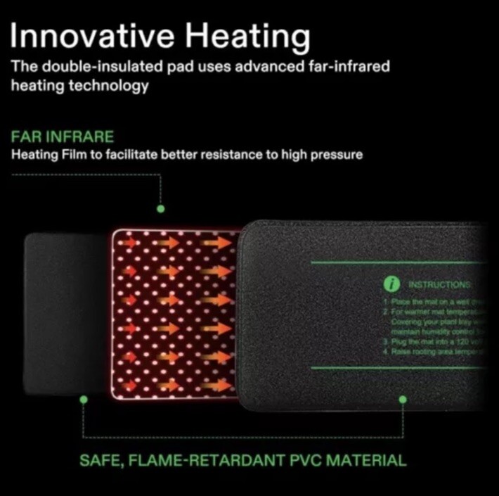 Durable Seedling Heat Mat Warm Hydroponic Heating Pad Waterproof 3″ x 20″ for…