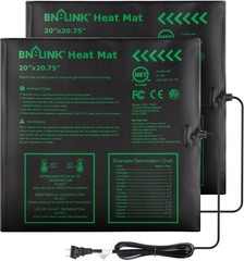 2-Pack BN-LINK Seedling Heat Mat Warm Hydroponic Heating Pad 20″ x 20.75″