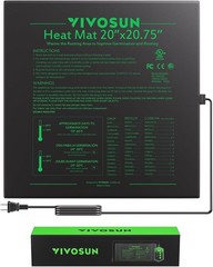 VIVOSUN 20″x20″ Waterproof Seedling Heat Mat UL & MET-Certified Germination Pad