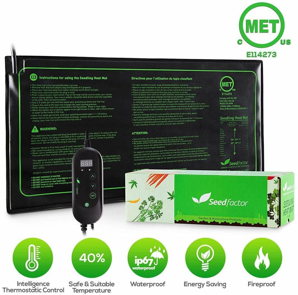 MET Seedling HeatMat Seed Germination Pad Mat with Digital Thermostat Controller
