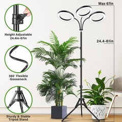 LORDEM Grow Light for Indoor Plants, 7.9″ Diameter Tri-Head Tri -head,