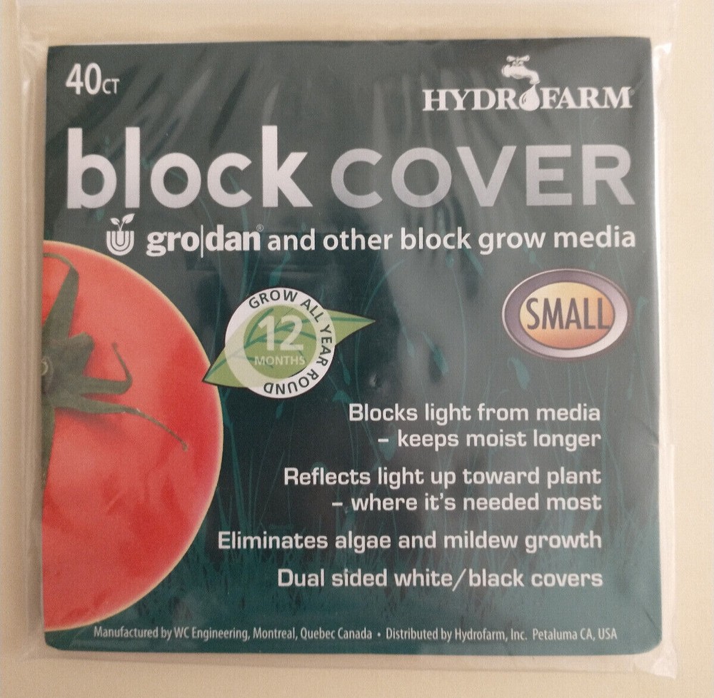 Hydrofarm Block Cover HGCOV4 Rockwool Cover 4″ Mediums 40Ct Pack