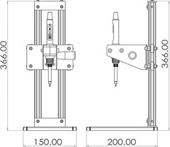 Vertical Heat Press Machine for Threaded Inserts Heat Set Tool with 210mm