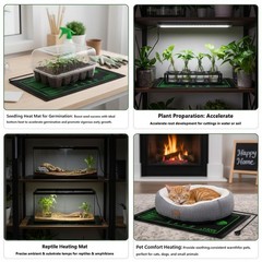 2 Pack Graphene Plant Heating Mat for 1020 Seedling Trays, 20W Waterproof Hea…