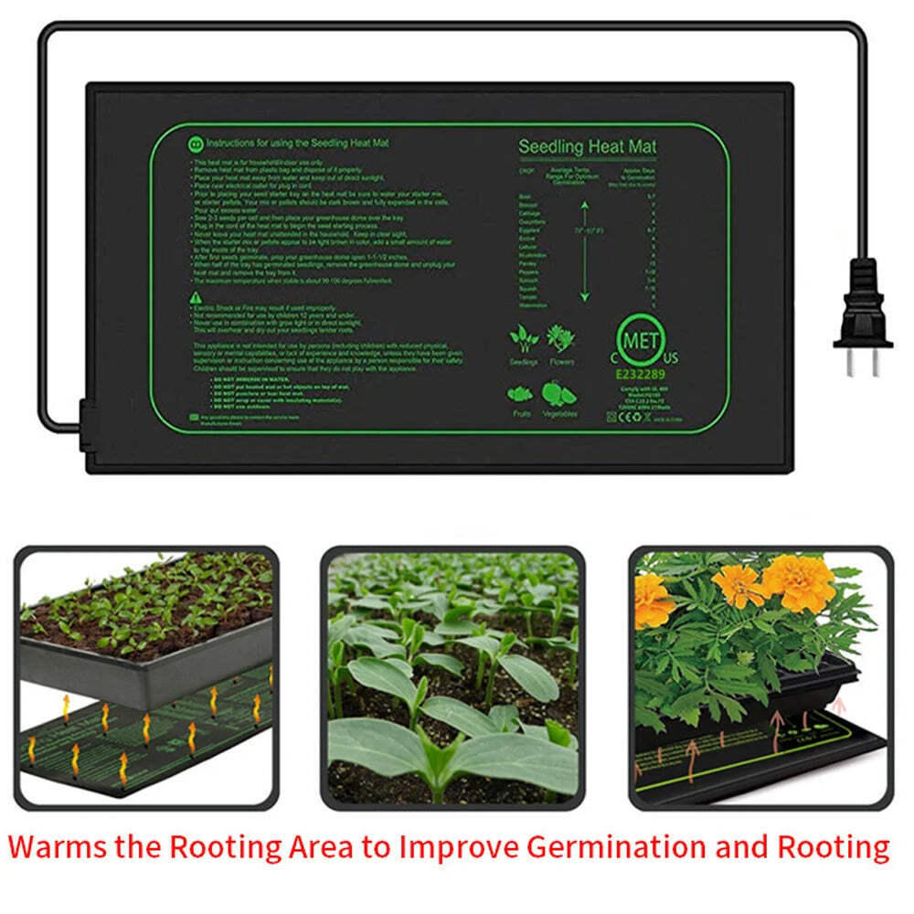 Seedling Heat Mat for Indoor Home Gardening Seed Starting Plant Heating Pad Warm