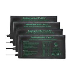 Bestio Seedling Heat Mat 4 Pack,Waterproof Heating mat 10″ x 20.75″,MET Certi…