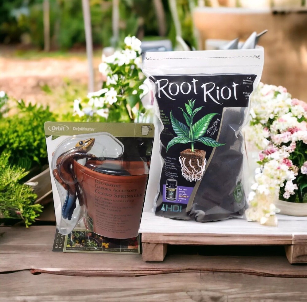 Root Riot Replacement Cubes 50 Cubes + Gecko Sprinkler Garden Accessory DUO LOT