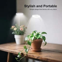 Full Spectrum Grow Lights for Indoor Plants, Clip-on LED Plant White