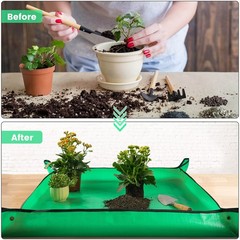 Waterproof Plant Repotting Mat Indoor Potting Soil Transplant Tray 26.8in