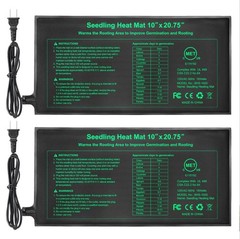 Seeding Heat Mat 10″x 20.75″, 2 Pack Waterproof Durable Heat Mat for Seed Sta…