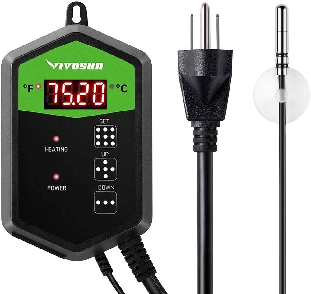 VIVOSUN Digital Heat Mat Thermostat Temperature Controller 40–108 ºF for Seed
