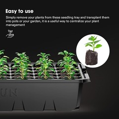 VIVOSUN 6-Pack 240-Cell Seed Starter Trays Kit 2 Set Dimmable LED Grow Light Bar
