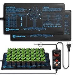 2 Pack Seedling Heat Mat 10″x20.75″ with Digital Thermostat – Waterproof Plant H