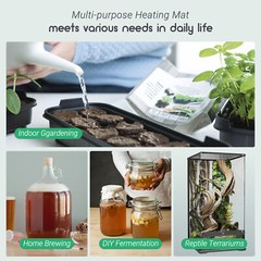 2/4 Pcs Seedling Heat Mats Digital Thermostat Controller Daisy Chain Hydroponic