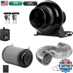 Ipower 4 Inch 195 Cfm Upgrade Inline Fan Air Carbon Filter 8 Feet Ducting Speed