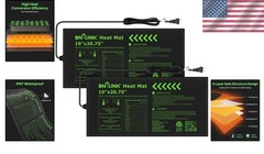 2 Pack Seedling Heat Mat 10″x20″ Warm Hydroponic Plant Germination Starting Pad