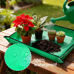 26″ X 26″ Repotting Mat for Indoor Plants – Waterproof Plant Potting Tray, Porta