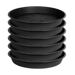 6 Pack of Plant Saucer 4in,Heavy Duty Plastic Pot Plant Drip Trays Saucers Black