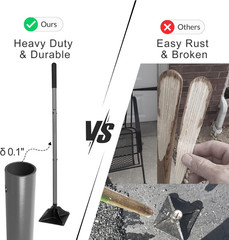 Steel Tamper with 48 Inch Handle 8″X8″ Garden Rubber Grip for Laborsaving All-St