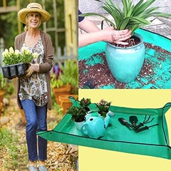 2 PCS Plant Repotting Mat for Indoor 2pcs 43.3in*29.5in(rectangle) Green