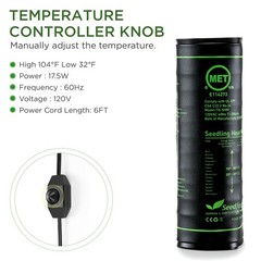 MET Certified 2 Pack Seedling Heat Mat, Adjustable Temperature Waterproof Dur…