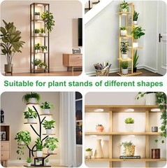 Ceiling LED Plant Growth Lights for Indoor Plants, Warm+White 2 Head, White