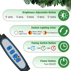 wolezek Grow Lights for Indoor Plants Full Spectrum, 3-Head (White), Black