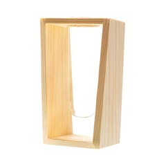 Hydroponic Glass Planter Geometric with Wooden Stand for Desktop Decor Plants
