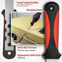 Insulation Knife & Sod Cutter – 11.14″ Stainless Steel Sharp Blade Utility Saw,