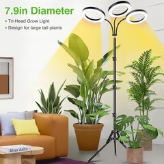 LORDEM Grow Light for Indoor Plants, 7.9″ Diameter Tri-Head Tri -head,