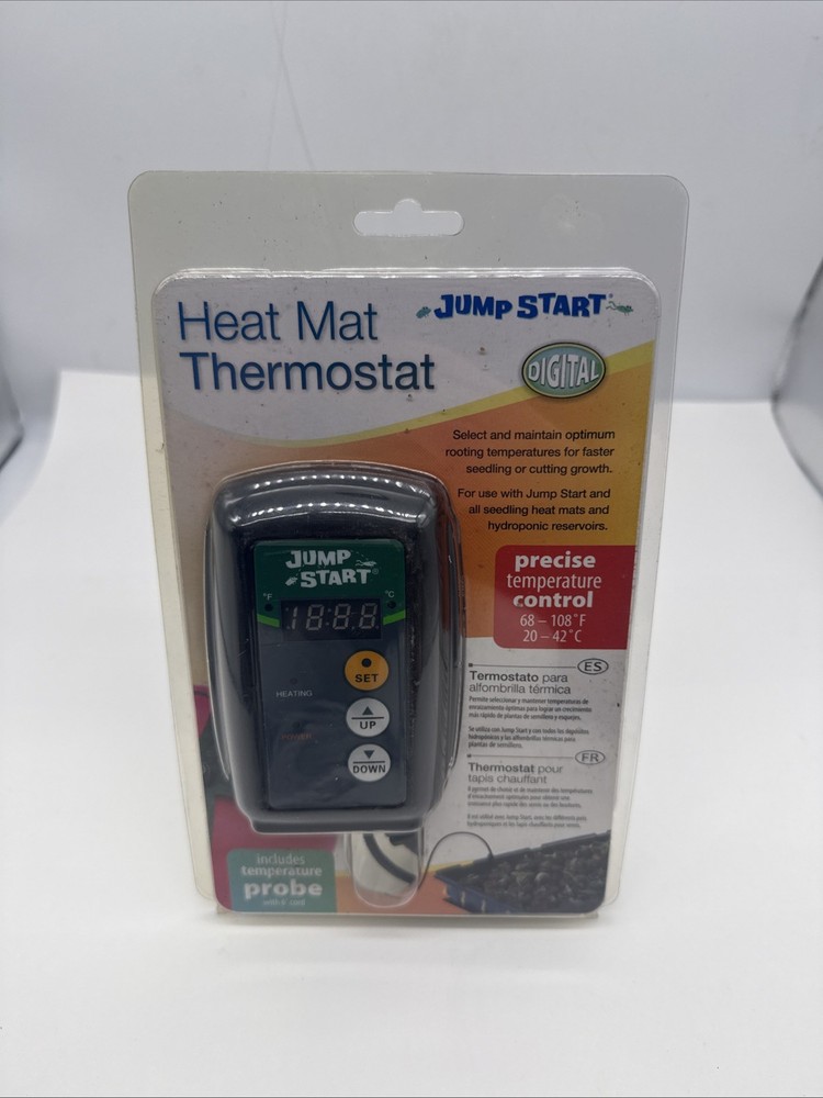 Hydrofarm Jump Start Digital Temperature Controller Thermostat for Heat Mat NEW