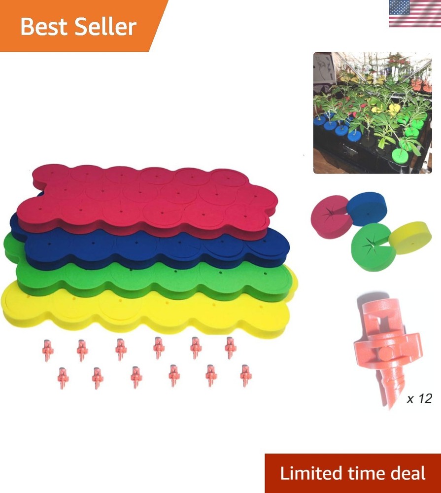 1.625-Inch Organic Cloning Collars Pack of 72 with 12 Sprayers for Hydroponics