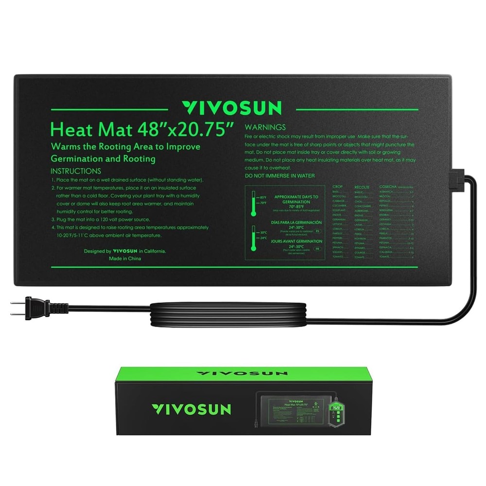 VIVOSUN 48″ x 20.75″ Durable Waterproof Seedling Heat Mat | UL & MET-Certifie…