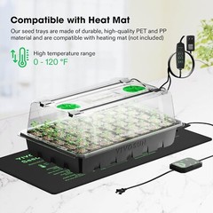 VIVOSUN 6-Pack 240-Cell Seed Starter Trays Kit 2 Set Dimmable LED Grow Light Bar