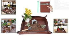 Elegant 26.8″ Brown Repotting Mat – Waterproof and Easy to Clean for Plant Care