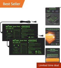 Durable 10» x 20.75» Warming Mats for Seed Germination & Indoor Gardening