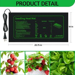 Seedling Heat Mat for Seed Starting,10″ X 20.75″ Waterproof Heating Pad for Indo