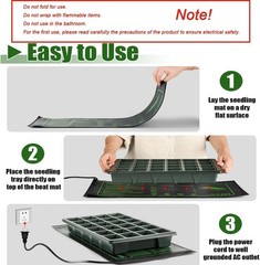 Energy-Saving 10”x20.5” Seedling Heat Mats – 2 Pack Graphene for Optimal Growth